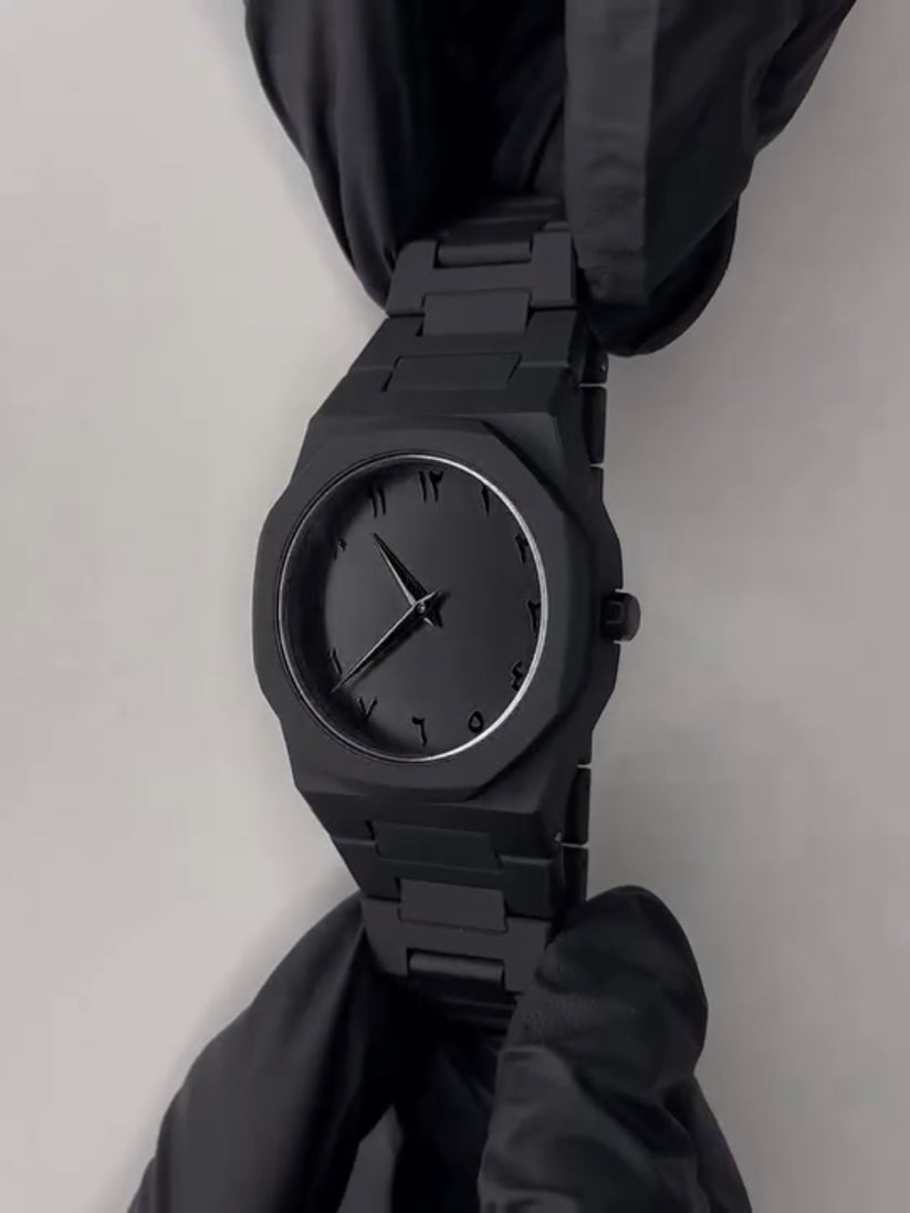 Black Arabic dial watch- AURA WATCH
