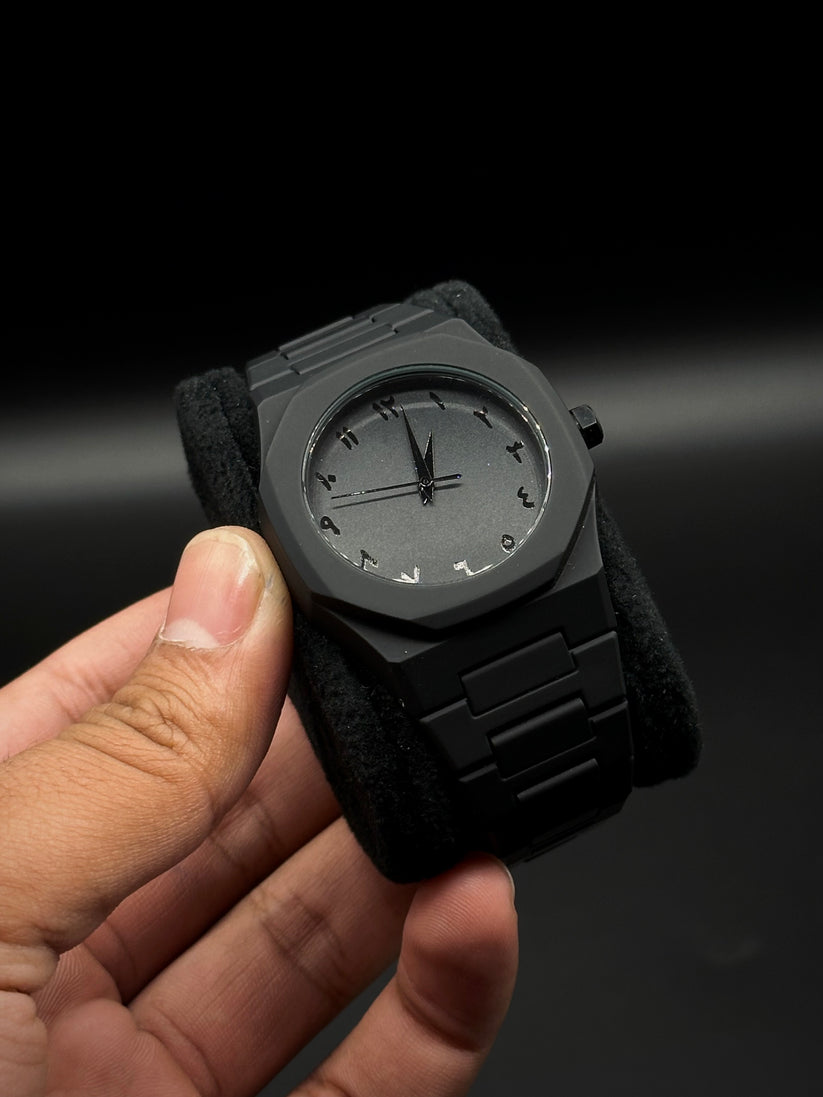 Black Arabic dial watch- AURA WATCH
